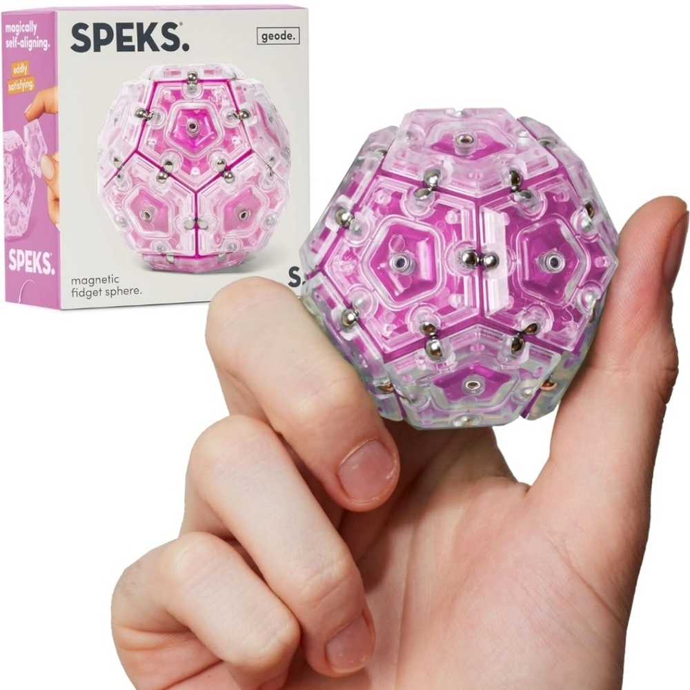 Speks Geode Magnetic Fidget Sphere, Pentagons, Fun Desk Toy Rare Color!